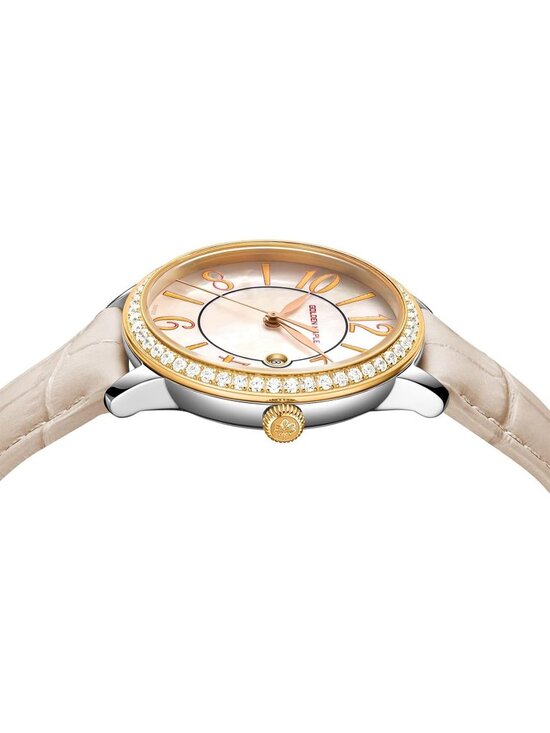 Women\'s Beige Dainty Watch Mother of Pearl Dial Leather Strap Quartz Wrist Watch main image 6